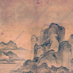 清 藍(lán)瑛《秋山行旅圖軸》高清大圖下載