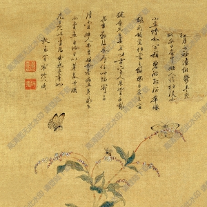 清 金鑰 蔡含秋《花蝴蝶圖》國(guó)畫(huà)高清大圖下載