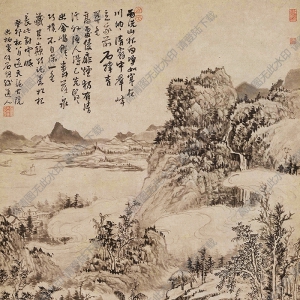 清 髡殘《雨洗山根圖軸》國(guó)畫(huà)高清大圖下載