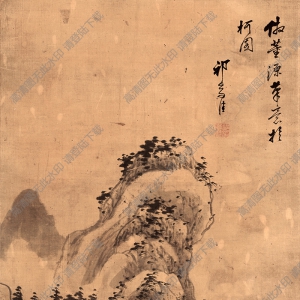 清 祁止祥《仿董源山水圖》國(guó)畫(huà)高清大圖下載