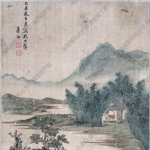 明末清初 藍(lán)瑛《山水十開(kāi)》-5國(guó)畫(huà)高清大圖下載