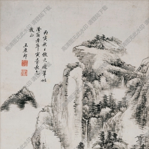 清 王原祁《山水》-2國畫高清大圖下載