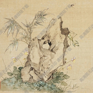 清 居廉《花卉奇石》-8國(guó)畫(huà)高清大圖下載