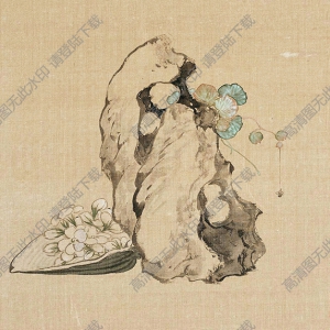 清 居廉《花卉奇石》-9國(guó)畫(huà)高清大圖下載