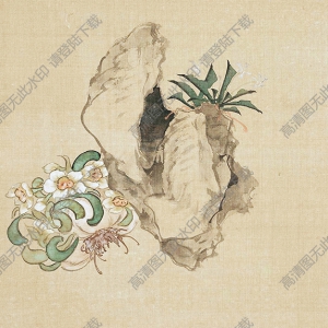 清 居廉《花卉奇石》-12國(guó)畫(huà)高清大圖下載