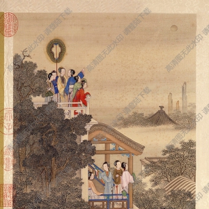 清 陳枚《瓊臺(tái)玩月》國(guó)畫(huà)高清大圖下載