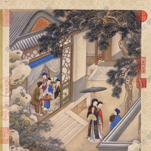 清 陳枚《踏雪尋詩(shī)》國(guó)畫(huà)高清大圖下載