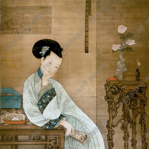 清 冷枚《春閣倦讀軸》國(guó)畫(huà)高清大圖下載