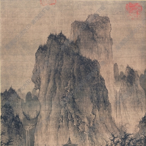 北宋 李成《晴巒蕭寺圖》國(guó)畫(huà)高清大圖下載