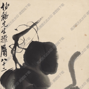 齊白石_兩只老鼠在葡萄藤下_八十二歲時(shí)作_高清大圖下載