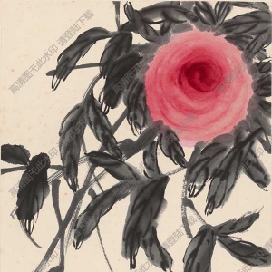 齊白石國(guó)畫(huà)_大壽_桃子與蜜蜂_高清大圖下載