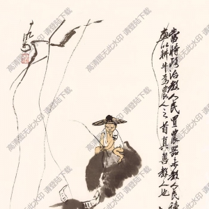 齊白石、李可染合畫_牧牛_當時教人民買農(nóng)器_高清大圖下載