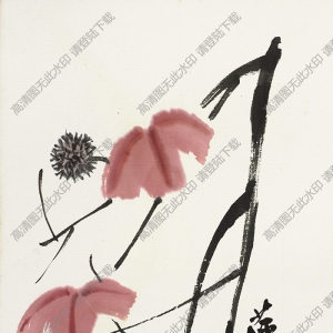 齊白石國畫_枯枝紅葉_作品高清下載
