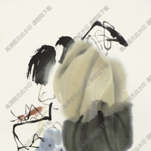 齊白石作品_螞蚱與枇杷_高清大圖下載