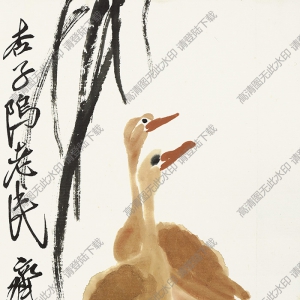 齊白石作品_兩只鴨子_高清大圖下載