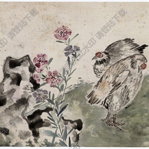 清 李鱓《花鳥冊(cè)十二開》-1 國(guó)畫高清大圖下載