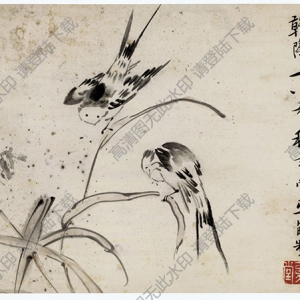 清 李鱓《花鳥冊(cè)十二開》-5 國(guó)畫高清大圖下載