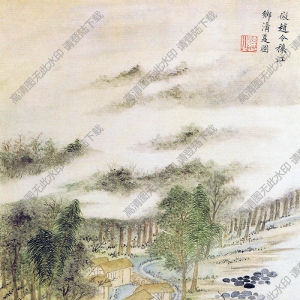 王時(shí)敏《仿北宋趙令穰江鄉(xiāng)清夏圖》國畫高清大圖下載