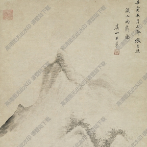王翚_超高清_仿巨然溪山雨霽圖_百度云網(wǎng)盤下載