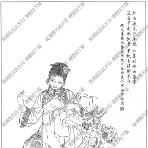 古代女子白描線稿68高清圖片下載