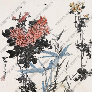 潘天壽國(guó)畫作品 山花 高清下載