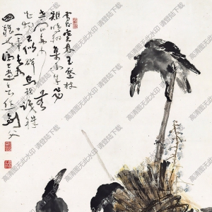 高劍父國(guó)畫(huà)作品 雪后寒鴉 高清下載