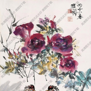 程十發(fā)國(guó)畫(huà)作品 雙吉圖 高清下載