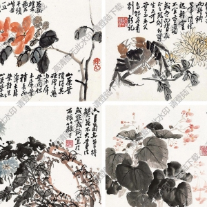 陳師曾國(guó)畫作品 四時(shí)花卉八開冊(cè)頁 高清下載