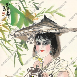 周昌谷國(guó)畫(huà)作品 少女2 高清下載