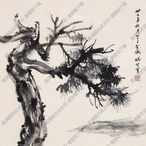 趙望云國(guó)畫(huà)作品 松下高士 高清下載