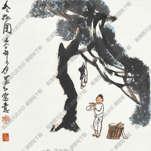 李可染國(guó)畫(huà)_冬牧圖2_高清大圖下載