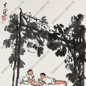 李可染國(guó)畫(huà)_放牧閑暇_高清大圖下載