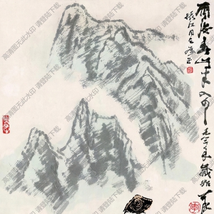 李可染國(guó)畫(huà)作品 雨后春山半入云 高清下載