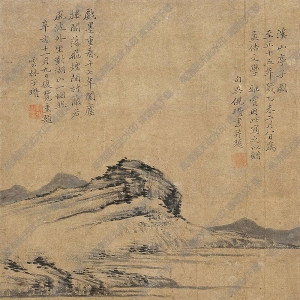 倪云林國(guó)畫作品 溪山亭子圖 高清下載