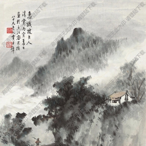 黃君璧國畫作品 雨歸圖 高清下載