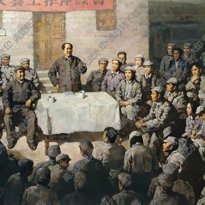 郭北平油畫(huà)_延安文藝座談會(huì)講話_高清大圖下載