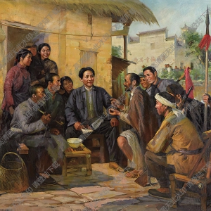 許寶中油畫(huà)作品_毛澤東考察湖南農(nóng)民運(yùn)動(dòng)_高清下載