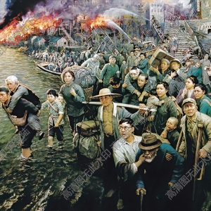 張方震油畫(huà)作品_重慶浩劫-1939日機(jī)轟炸之后_高清下載