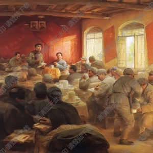 秦文清作品_西柏坡會議_高清大圖下載