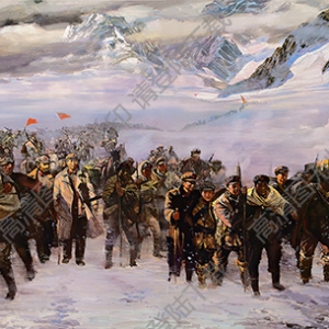 孫立新油畫作品_雪山壯歌_長征過雪山_高清大圖下載
