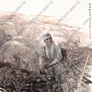 杜滋齡國畫_張思德精神_高清大圖下載