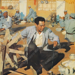 戈躍油畫_延安大生產(chǎn)運動_普通一兵_周恩來_高清大圖下載