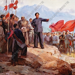 鄭洪流油畫作品_在井岡山_毛澤東主席_高清大圖下載