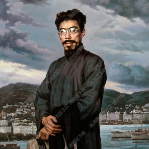 王吉松油畫作品_聞一多_高清大圖下載