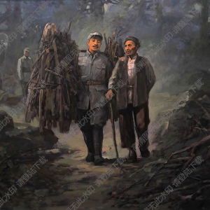 油畫作品_賀龍和老鄉(xiāng)_高清大圖下載