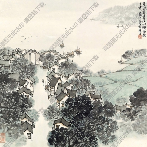 宋文治作品 南浦細(xì)雨圖 高清大圖下載