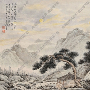 陶冷月國(guó)畫(huà) 松亭論古 高清大圖下載