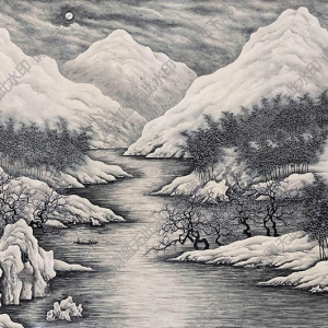 陶冷月國(guó)畫(huà)作品 雪景山水2 高清下載