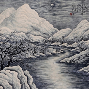 陶冷月國(guó)畫(huà)作品 雪夜圖2 高清下載