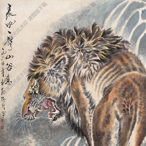 蔡鶴汀國(guó)畫(huà)作品 雄獅圖 高清下載